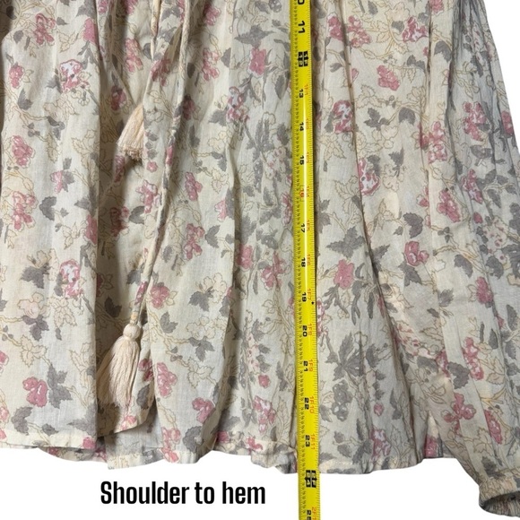 Cleobella Helena Babydoll Blouse in Ivory and Pink Floral Women’s Size S - Picture 12 of 12